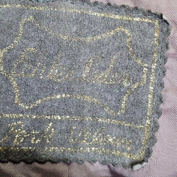 Vintage Echtes Leder Gray Pork Suede Leather Bomber Jacket Inner Pocket Zipper L - Picture 3 of 16